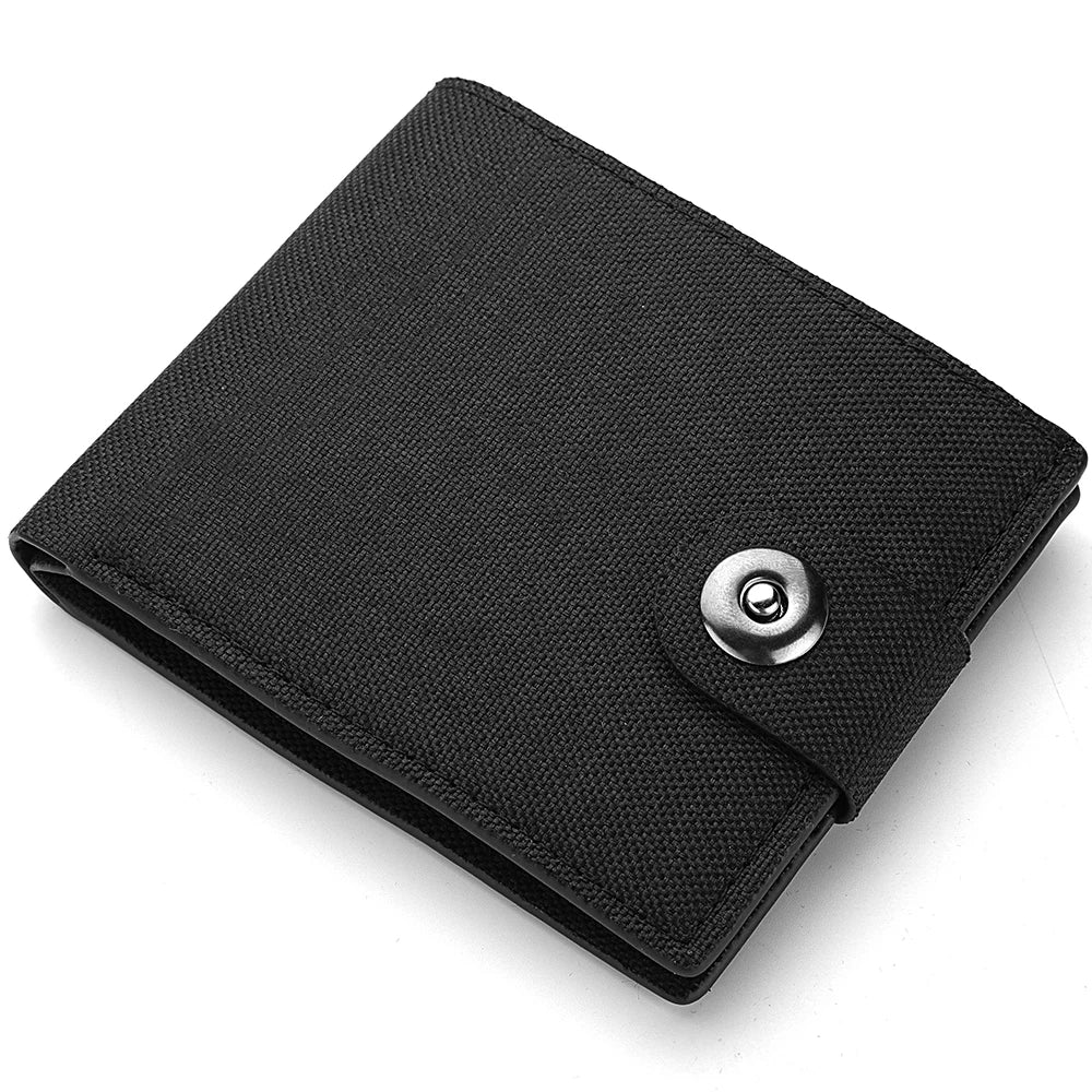 Cheap Wholesale Modern Men's Wallet Thin Lightweight Front Pocket Magnetic Buckle Short Leather Wallet