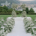 ISEVIAN Wholesale Customized Artificial Baby Breath Flower Chain Long Row Arch Table Runner Decoration