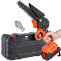 4-Inch Cordless Chainsaw Kit with 18V Lithium Battery Safety Lock & Electric Tree Trimming for Home Gardening Industrial Grade