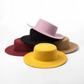 Wholesale Solid Color Autumn and Winter New Pure Wool Anti-Woolen Hat for Women Outdoor Travel Styling Felt Flat Hat
