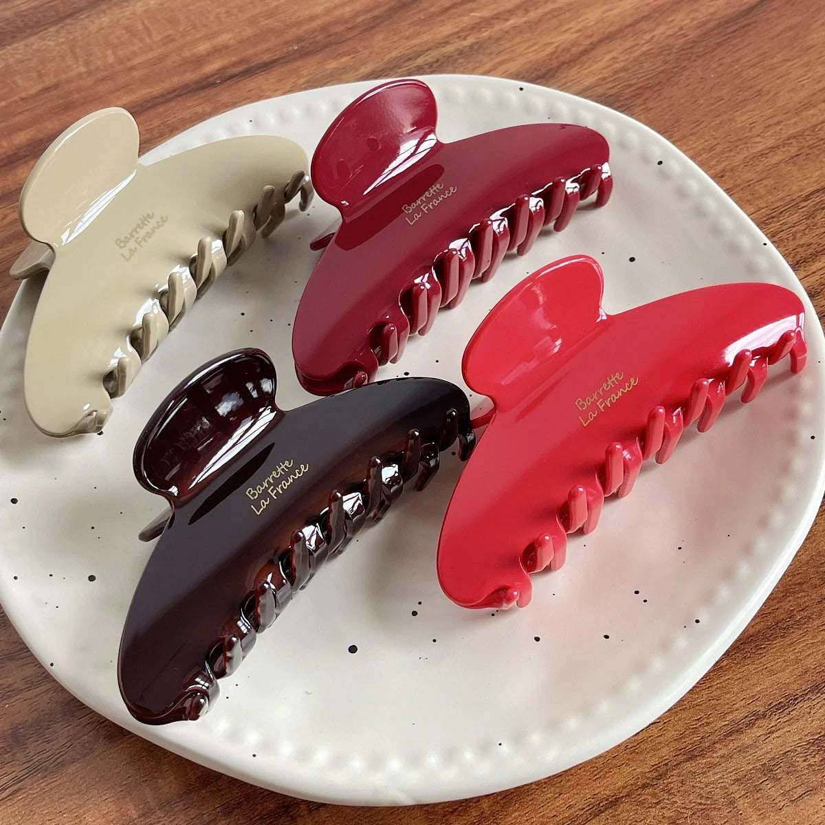 Customizable Logo Claw Hair Clips Solid Candy Color Custom Acetate Hair Styling Accessory New Design