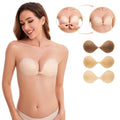 Super Thin Strapless Solid Matte Invisible Non Padded Front Closure Adhesive Silicone Women Bra