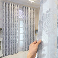 Jacquard Sheer Curtains for Livining Room Semi Blackout Tulle Curtain for Bedroom Flower Pattern Voile for Home