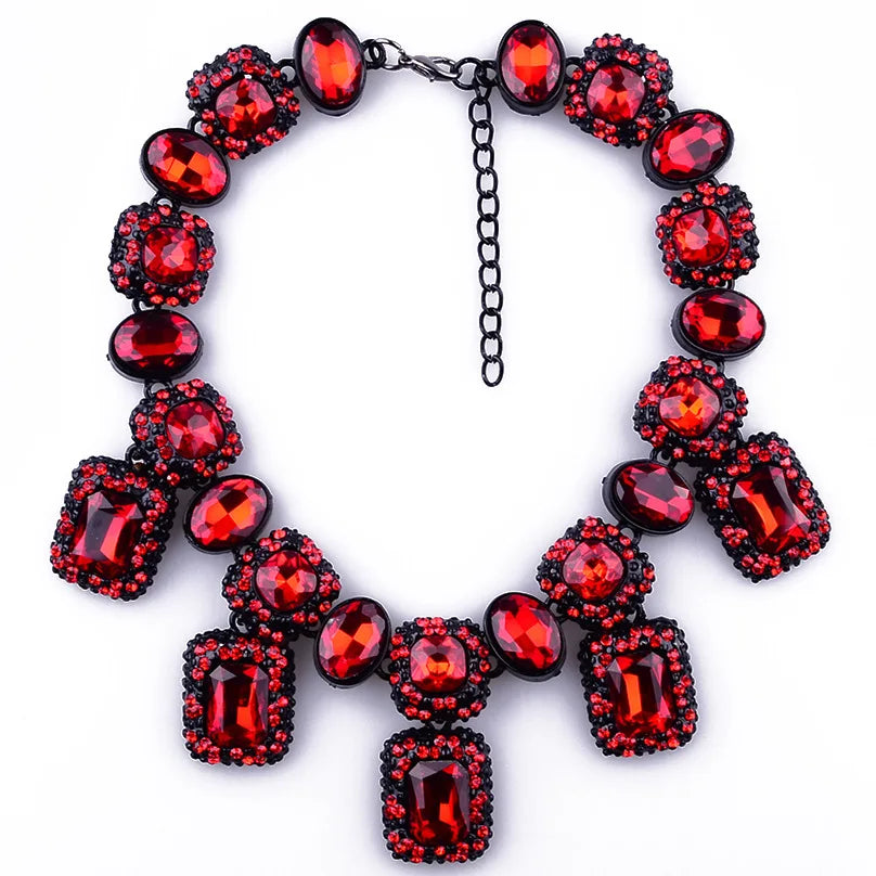 Fashion Wedding Women Accessories Crystal Jewelry Carnival Ruby Necklace