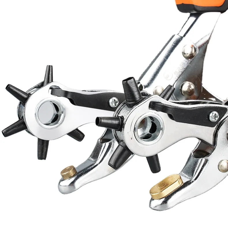 Leather Punching Pliers Metric DIY Plastic Molded Handle High Carbon Steel OEM Hand Tool