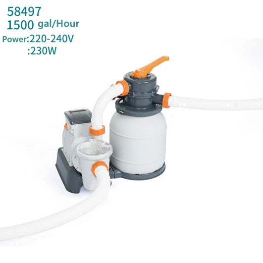 58497 Steel Framed Swimming Pool Cleaner 1500 Gal/Hour Flow Rate CE Certified