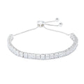 S925 Tennis Bracelet Sparking Cubic Zirconia Adjustable Bracelet for Women Silver Tennis Bracelet