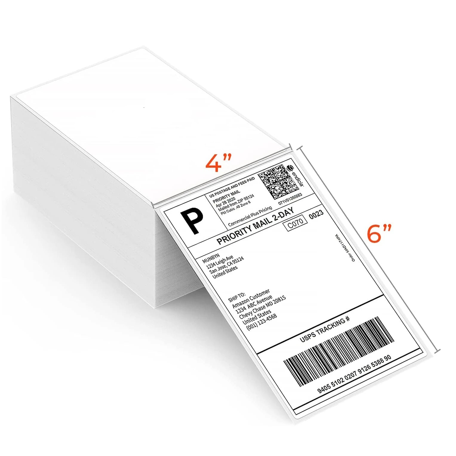 Factory Price 4x6 Thermal Labels 500pcs 100x150mm 500 Sheets Inches Stack Adhesive Stickers for Express Barcode Shipping Labels