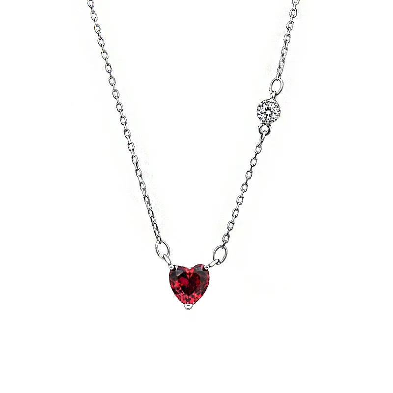 Women's Trendy Platinum Plated Heart Pendant Necklace 925 Sterling Silver Zircon for Wedding Engagement Anniversary Party Gift