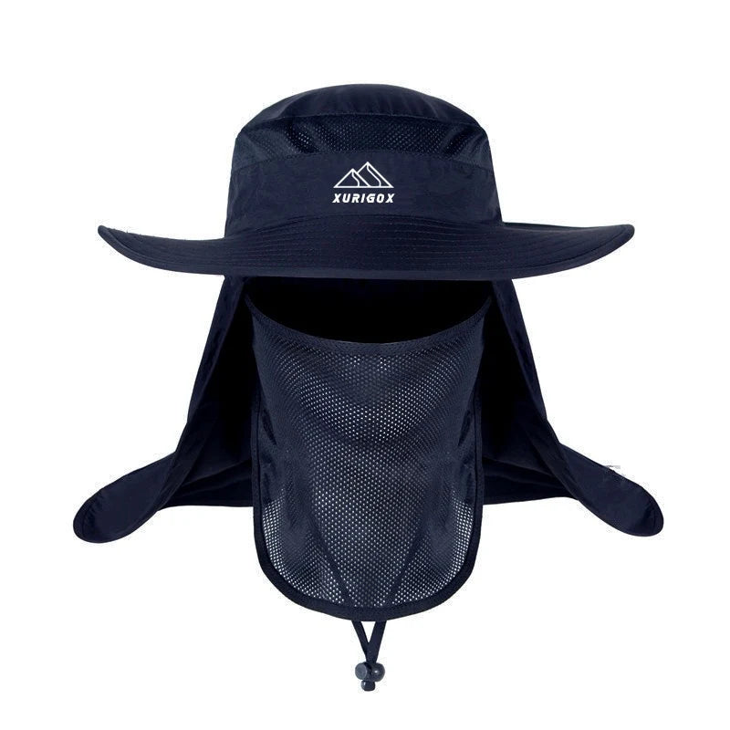 Outdoor Sun Protection Bucket Hats Summer Fishing Cap With Removable Neck Flap
