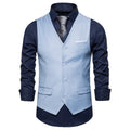 Mens Chinese Style Double Breasted Polyester Breathable Tuxedos Suits Vest Slim Dress Prom Wedding Waistcoat Groomsmen Attire