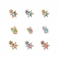 Korean Style Wholesale Micro Inlaid Zircon Ear Bone Stud 18K Gold Plated Brass Piercing Twist Ball Women Star Ear Studs Earrings