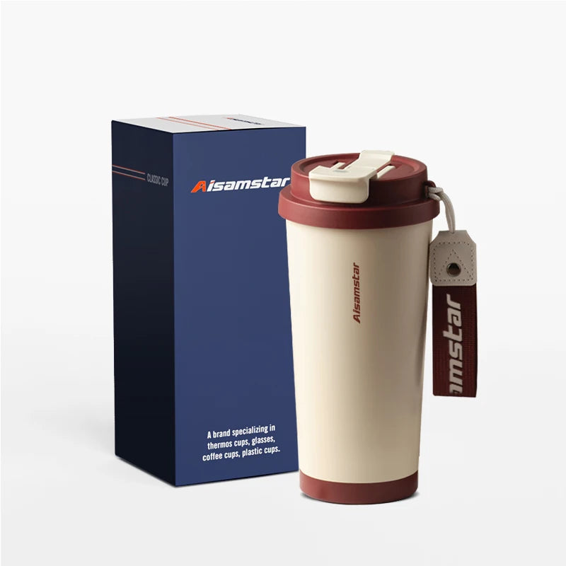 Aisamstar  Custom Leak Proof Fashion Thermoses Double Wall Vacuum Insulated Flask  Stainless Steel  Travel Reusable Coffee Cup