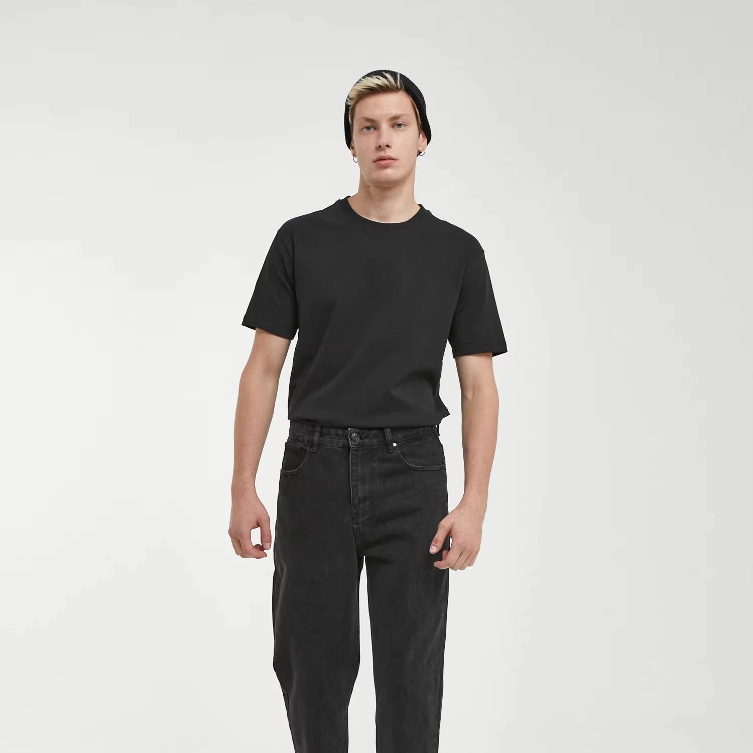 Men's Basic Regular Fit Solid Casual Blank 100% Cotton Breathable T-Shirt