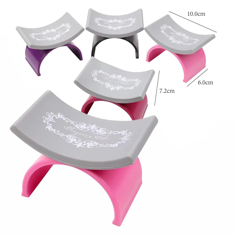 Professional Double-Sided Solid Plastic Silicone Nail Art Cushion Pillow Comfortable Hand Holder Arm Rest for Manicure Soft Nail