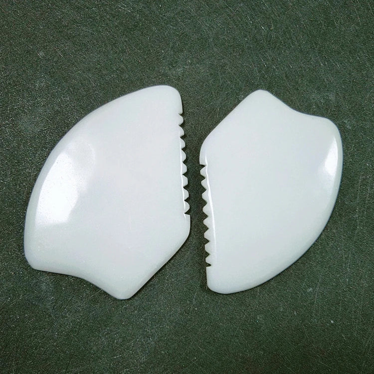 DIY New Design Natural Gemstone Scraper Bian Stone Guasha Massage Scraping Tools White Jade Gua Sha Massager
