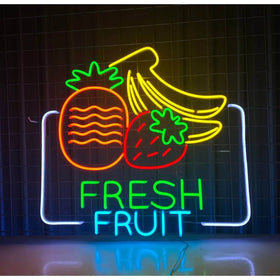 Custom UV Printed Strawberry Led Neon Sign Light Store Business Logo Signboard Neon Sign Light Wall Decoration Custom Led Lights