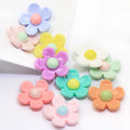 Lovely 100PCS Mixed Colorful Resin Daisy Camellia Flower Cabochon Ornament for DIY Craft