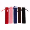 Cheap Custom logo Portable Bag Sleeve case Soft Light Weight Drawstring Velvet Pen Pouch for Promotional Gifts with String