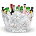 Large Capacity Portable Waterproof Plastic Beer Champagne Pail Ice Cube Storage Container Bar Clear 12L Acrylic Ice Bucket