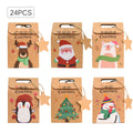 Wholesale 24pcs New Creative Snowflake Kraft Paper Bag Christmas Candy Box Gift Box for Holidays