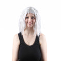 QYD-043 14inch Full Machine Made Middle Parted Curly Short Wig White Hair for Black Women Daily Party Hot Sale