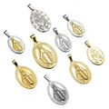 Catholic Religious Gold Silver Virgin Mary Pendant 4 Sizes Stainless Steel French Mary Madonna Medal Charm Portrait Pendant
