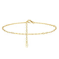 RINNTIN SA83 Fine Jewelry 14k Gold Plated 925 Sterling Silver Paperclip Chain Splicing Mariner Chain Anklets for Women