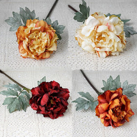 YOPIN 366 Artificial Flowers Arrangement China Peony Flower Peony Plant Stem White Peonies