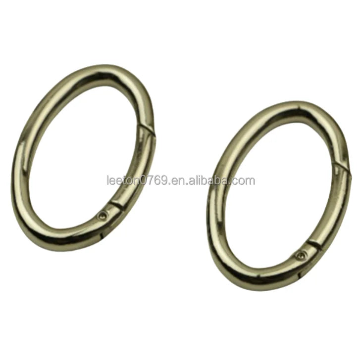 Stock Supply 38mm 1.5inch 4 Colors Metal Oval Bag Carabiner Keychain