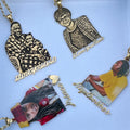 QIUHAN OEM Custom Engraved Colour Printed Picture Cutting Name Custom Necklace
