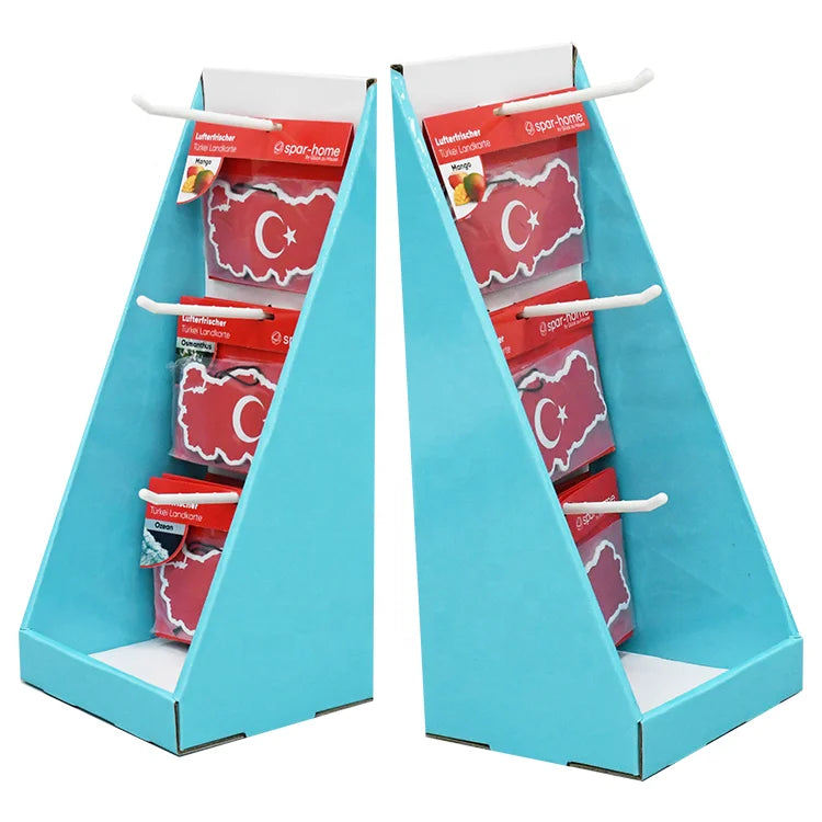 Modern Customized Foldable Eco-Friendly Recycled Cardboard Washable Aromatherapy Hook Paper Display Box Daily Display Rack