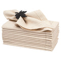 Bulk Wholesale Washable Cotton Linen Blending Hemstitched Napkins Vintage Style Handmade Napkins Dinner Cloth for Wedding Party