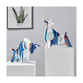 Abstract Hand Painting Decoration Solid Resin Cow Elephant Statue Camouflage Polyresin Colorful Animal Sculpture