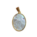18K Gold Plated Medal Virgin Mary  Charms Women Natural Mother of Pearl Shell Pendant