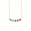 New Retro 925 Sterling Silver Round Colorful Zircon Pendant Necklaces Gold Plating Chokers Necklaces