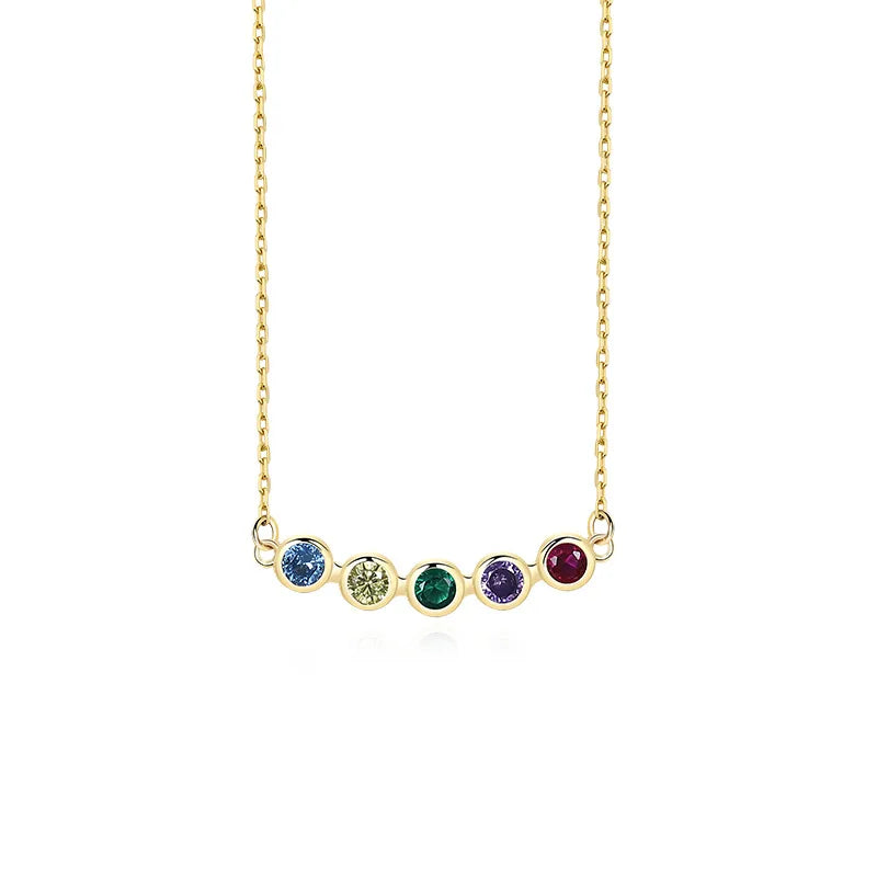 New Retro 925 Sterling Silver Round Colorful Zircon Pendant Necklaces Gold Plating Chokers Necklaces