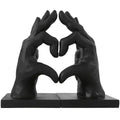 Resin Hand-themed Book Supports Romantic Heart Structure & Artistic Detail Hand-painted Home Office Decorative Literary Accent