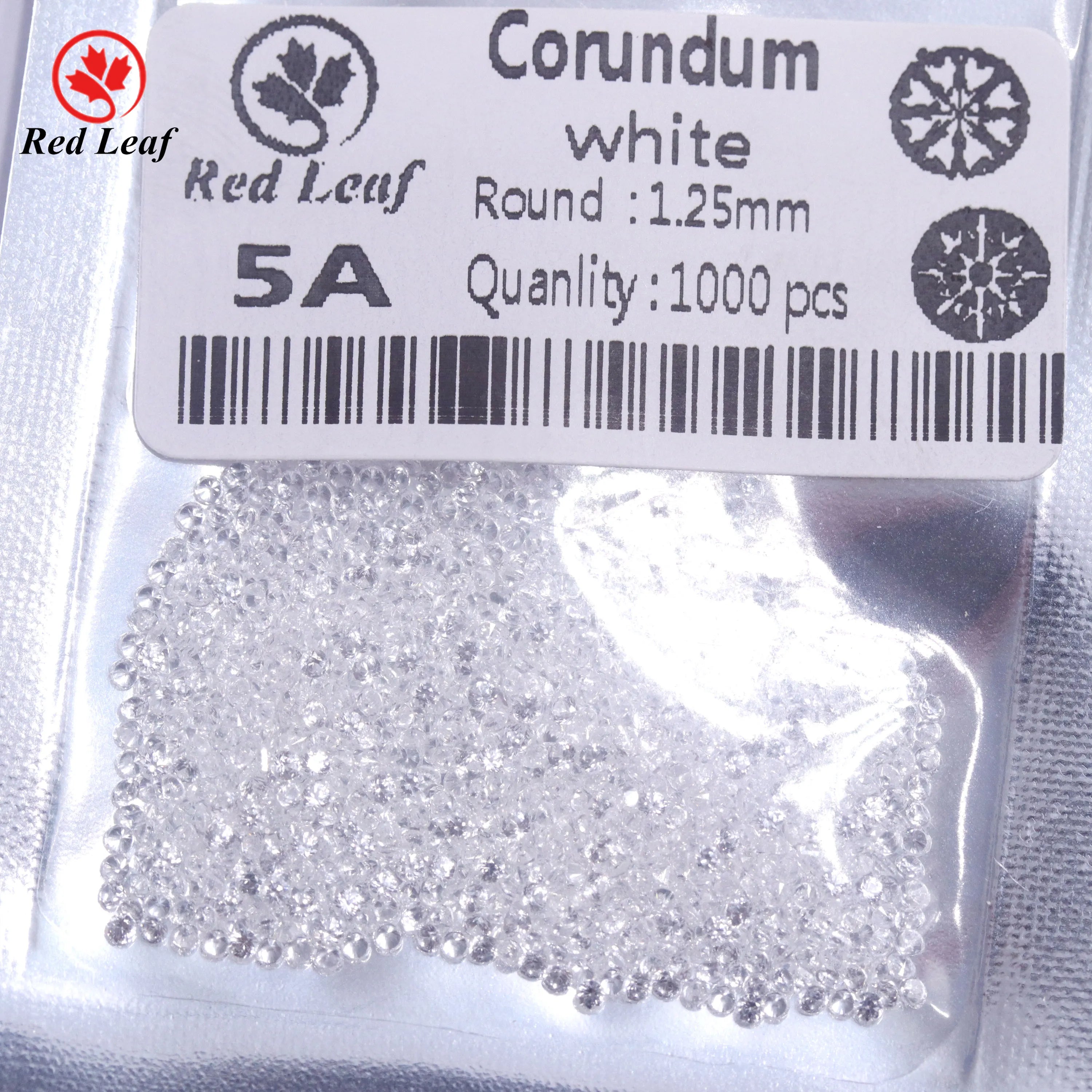 Redleaf Jewelry Wholesale Loose Gemstone Corundum 12 # Round Diamond Cut White Sapphire Round 1000 Pcs
