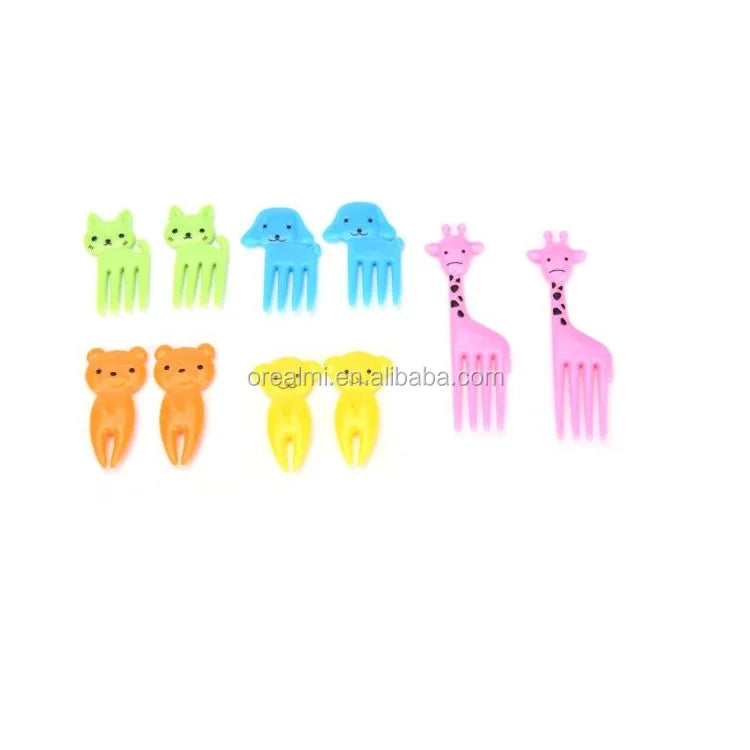10 Pcs Giraffe Food Picks Kitchen Gadgets Good Grade Plastic Food Fruit Forks 3 to 6 cm