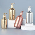 Low MOQ 300ml 400ml 500ml Gold/Silver PET Cosmetic Packaging Bottle for Shampoo Face Cream Lotion Pump Sprayer Screen Printing