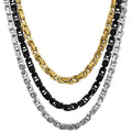 Stainless Steel Byzantine Link Chain Bracelet Gold Plated Fashionable Necklaces for Men and Women Trendy Party Accessory