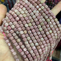 Wholesale Faceted Cube Stone Beads Natural 6*6mm Rhodochrosite Square Beads for Jewelry Making