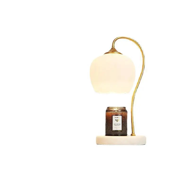 Aromatherapy Candle Holder Bedside Marble Lamp Timed Melting Light