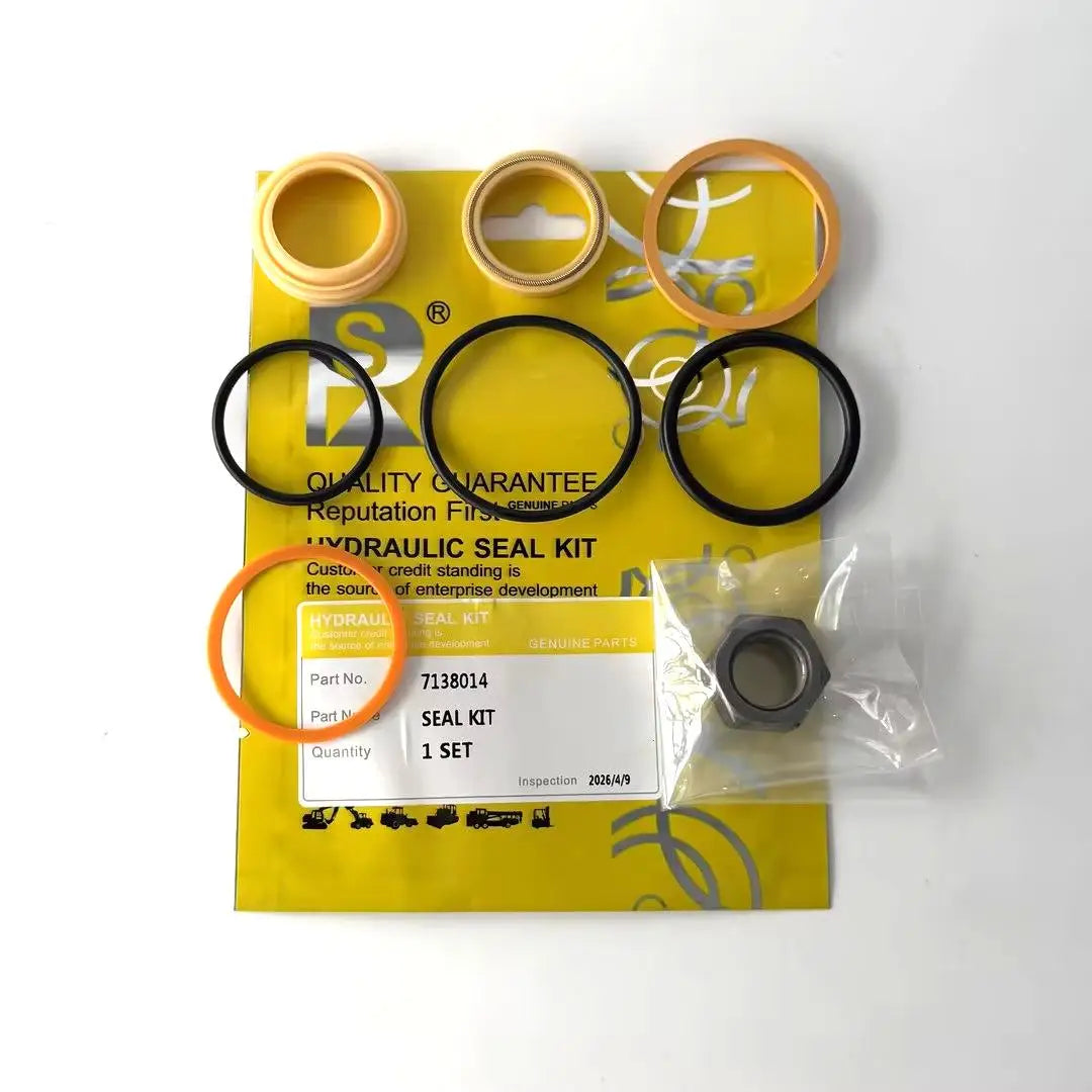 7138014 Hydraulic Cylinder Seal Kit for Excavator NBR Rubber Oil Seal Set with Nut for Heavy Equipment