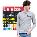 Tshirts 100% Cotton Men's Polo Shirt Us Size Golf Polo Shirt Custom logo Long Sleeve Polo Shirt