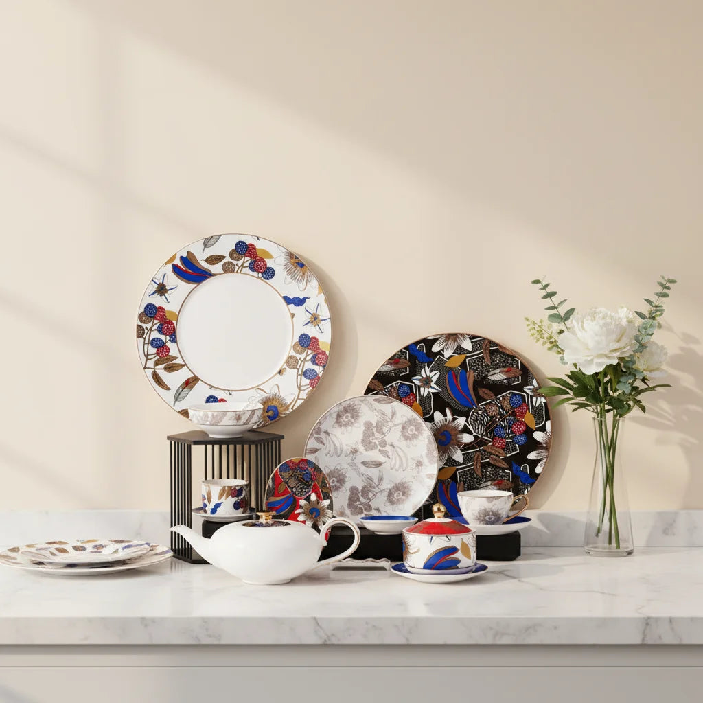 PITO Luxury Ceramic Dinnerware Set Eco-Friendly Dining Plate Set for Restaurant Tableware for Horeca Restaurant