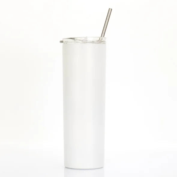 Wholesale Double Wall Steel Vacuum White 20 oz Straight Skinny Sublimation Tumblers