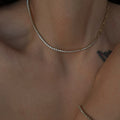 2023 Dazan New 18k Gold Plated Tarnish Free Stainless Steel Mixed Design Paper Clip Zircon Tennis Chain Necklace Jewelry Set