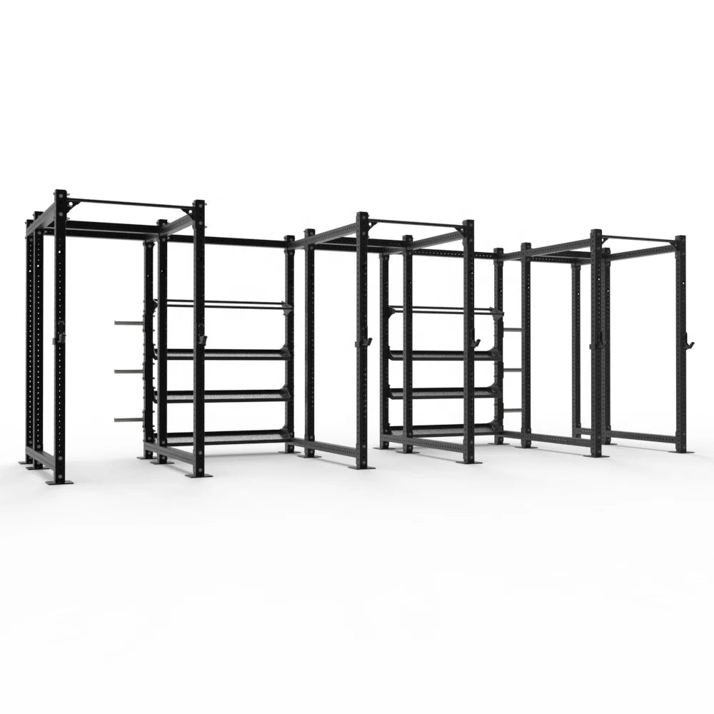Multi Functional Commercial Gym Trainers Power Squat Rack Cage Storage Pull Bar Steel Tube Q235 Sunshine Brand Model SSFR308